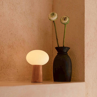 Max Lichtbruine Houten Oplaadbare Tafellamp