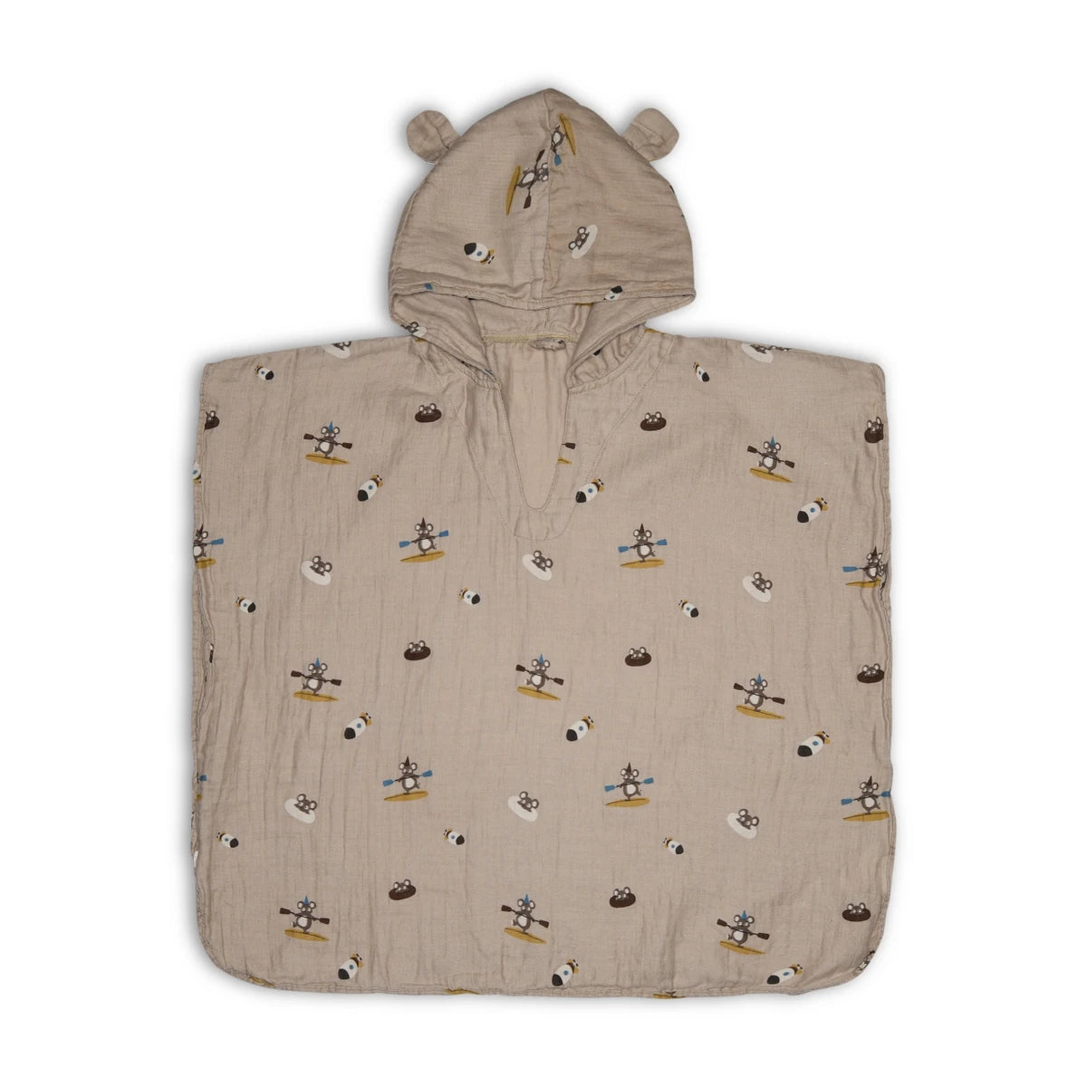 Flor Mousseline Poncho – Beige Surfer