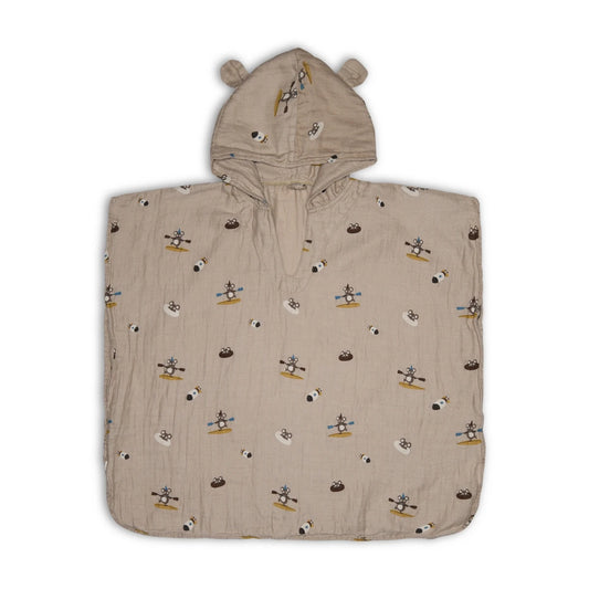 Flor Mousseline Poncho – Beige Surfer