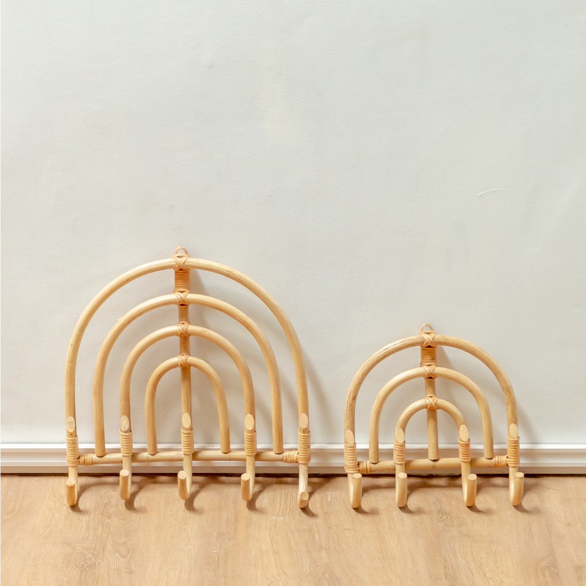 Rotan Kapstok Kapstokken Beige Wandhaken MAKU (2 maten)