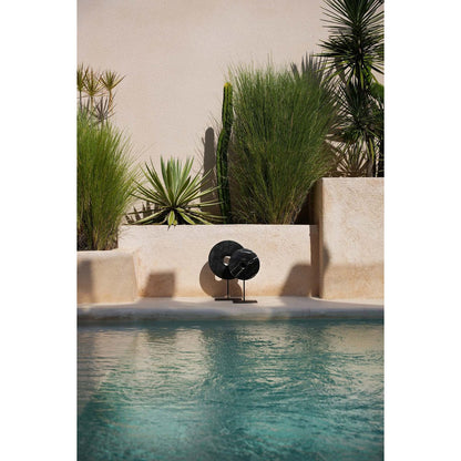 The Marble Disc on Stand - Zwart - M