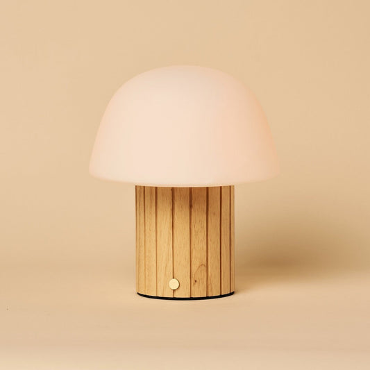 Etienne Light Brown Rechargeable Table Lamp | Dimmable, Modular Lampshade & 3 Light Colors