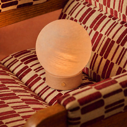 Flore Kleine Lichtbruine Houten Oplaadbare Lamp
