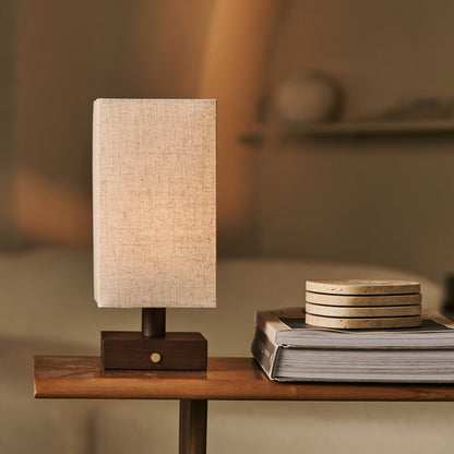 Bob Dark Brown Cordless Wooden Table Lamp | Dimmable, Rechargeable & Up 100 Hours Battery Hours