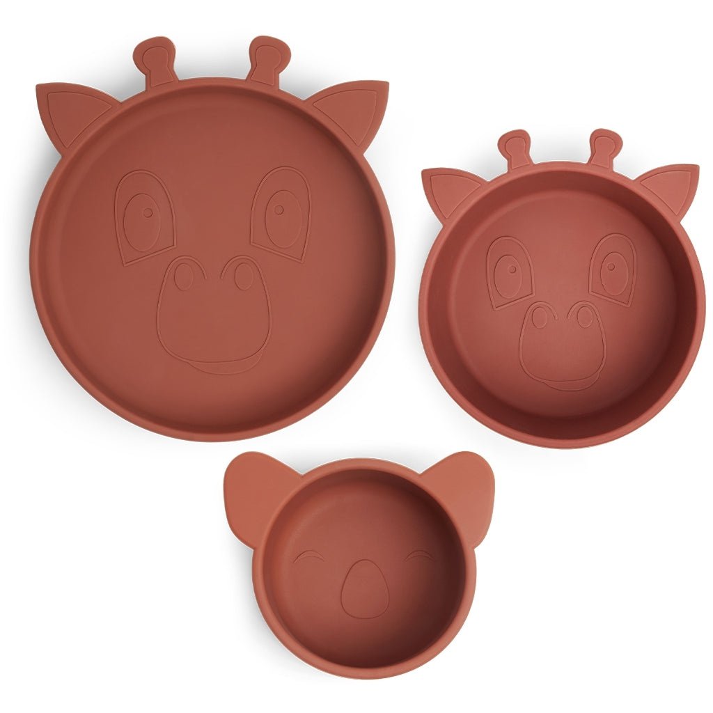 Nuuroo Benni Siliconen Dinerset 3-Pack Mahonie