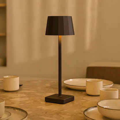 William Mocha Brown Rechargeable Table Lamp | Wireless Charging & 120-Hour Battery Life
