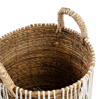 De rechte gestikte macrame -mand - l
