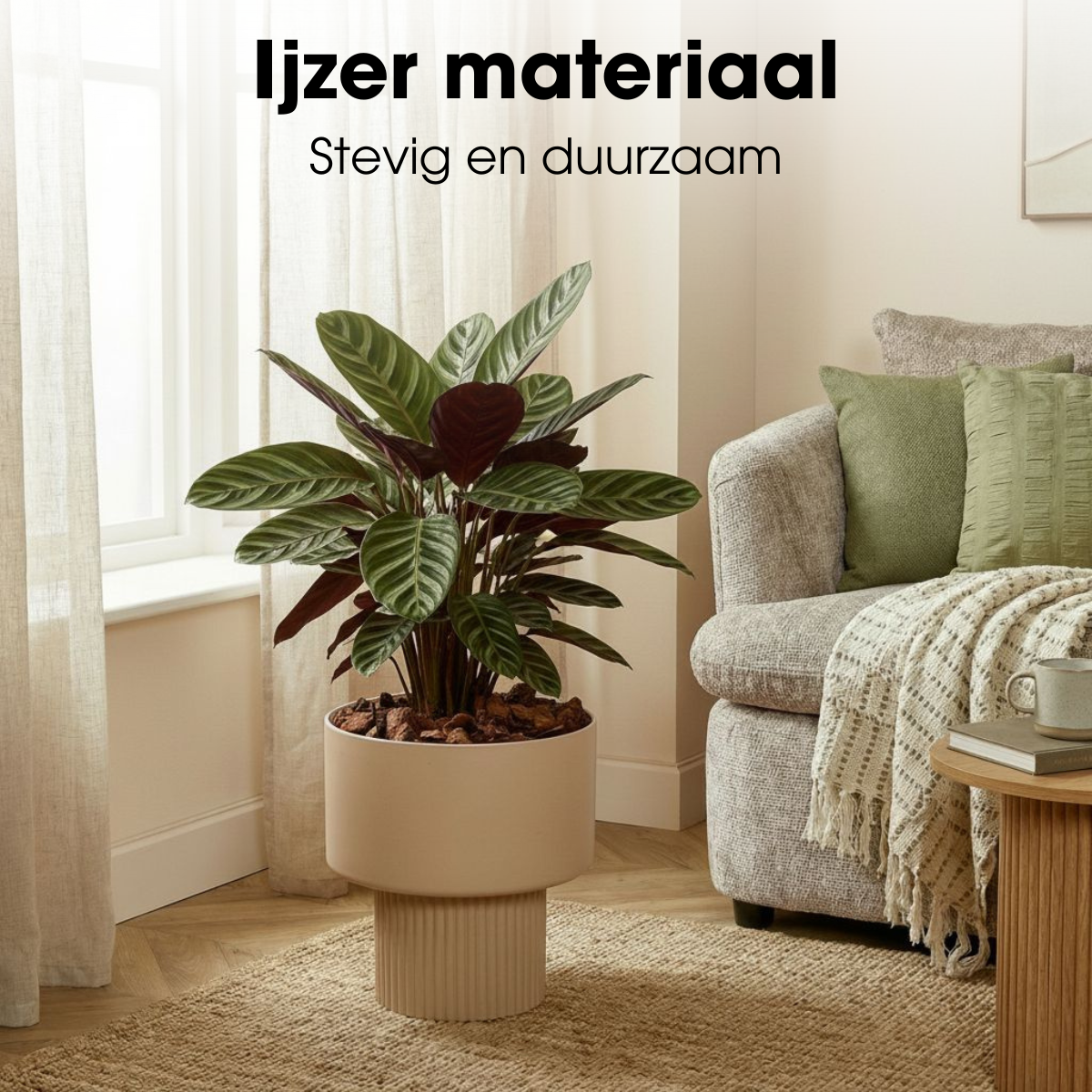 Bloempot binnen Lux Lichtbruin – Mica Decorations (foto 8 van 8)