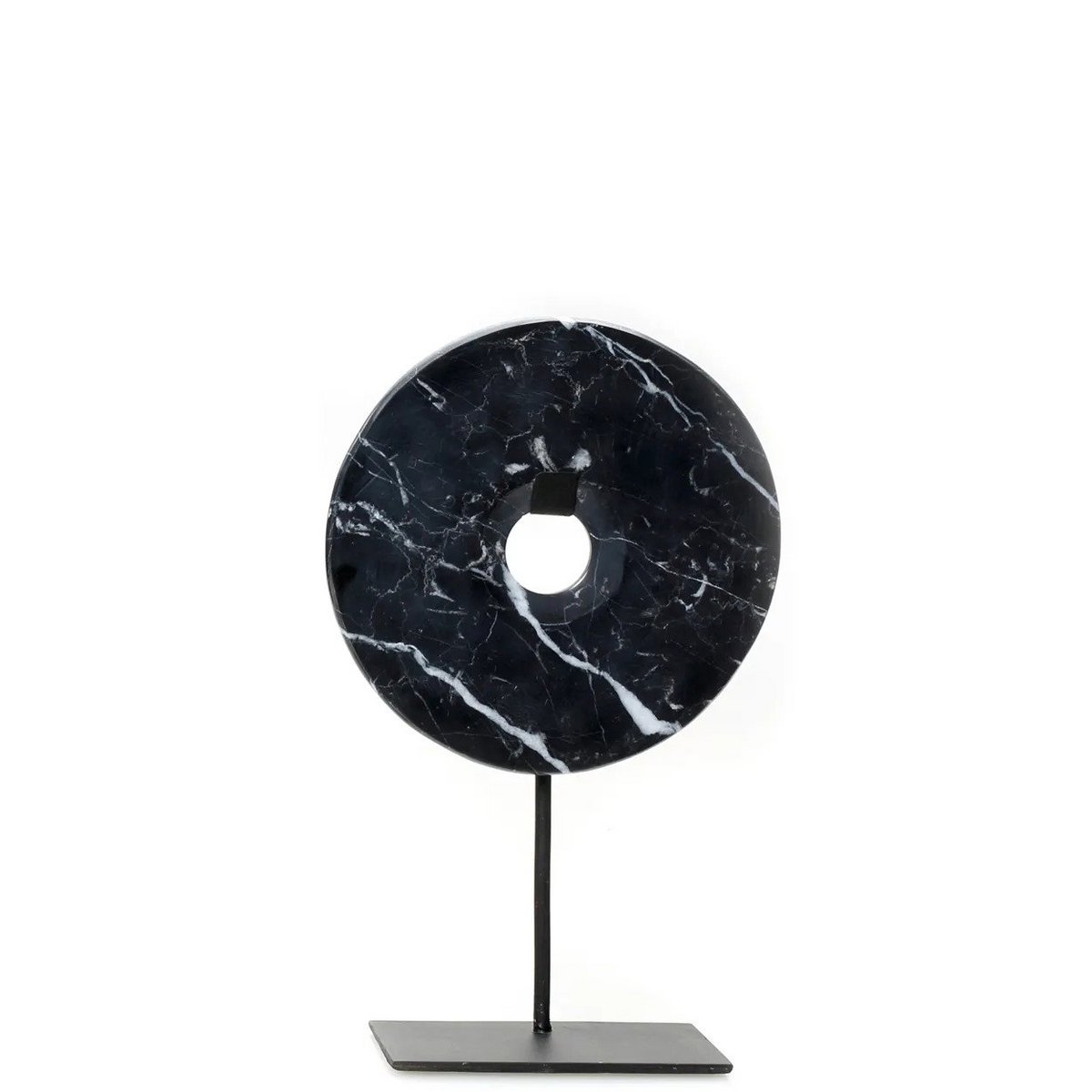 The Marble Disc on Stand - Zwart - M – Bazar Bizar Living