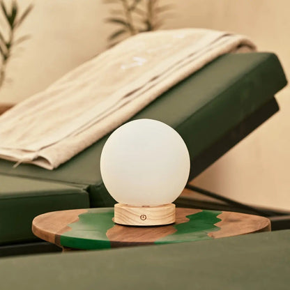 Flore Kleine Lichtbruine Houten Oplaadbare Lamp
