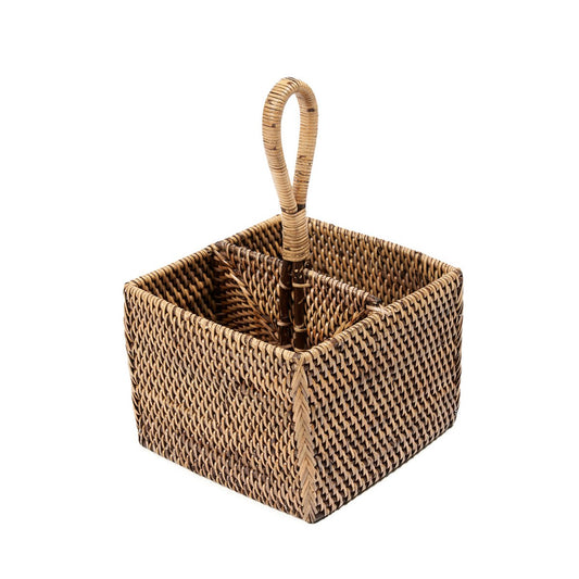De rotan bestekbak N°2 - Natuurlijk bruin