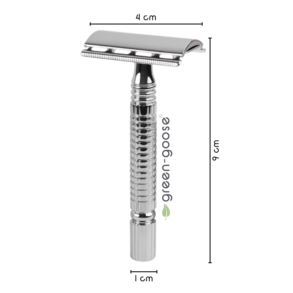 Green-Goose Klassieke Scheerset – Zilver Vlindersluiting
