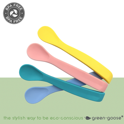 Green-Goose Babylöffel-Set gebogen - 4-teilig