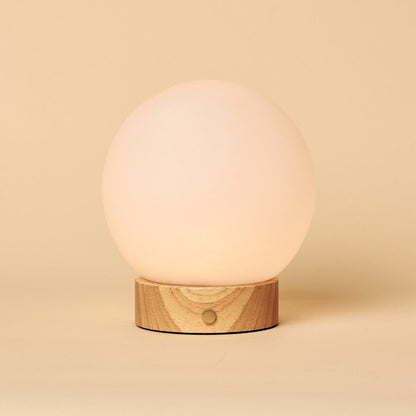 Flore Kleine Lichtbruine Houten Oplaadbare Lamp