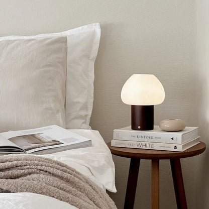 Fynn Donkerbruine Houten Oplaadbare Lamp