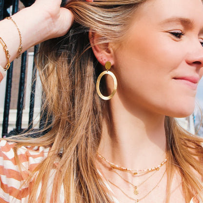 Bazou Statement Oorbel Ovale Ring