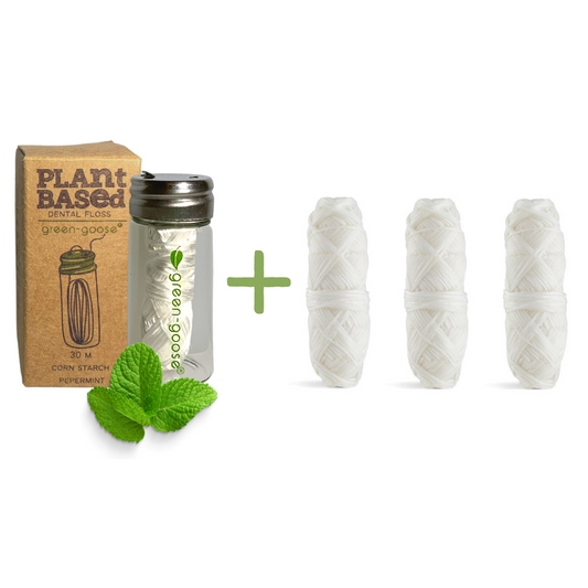 Green-Goose Bio-based Flosdraad – Met 3 Navullingen – Mint