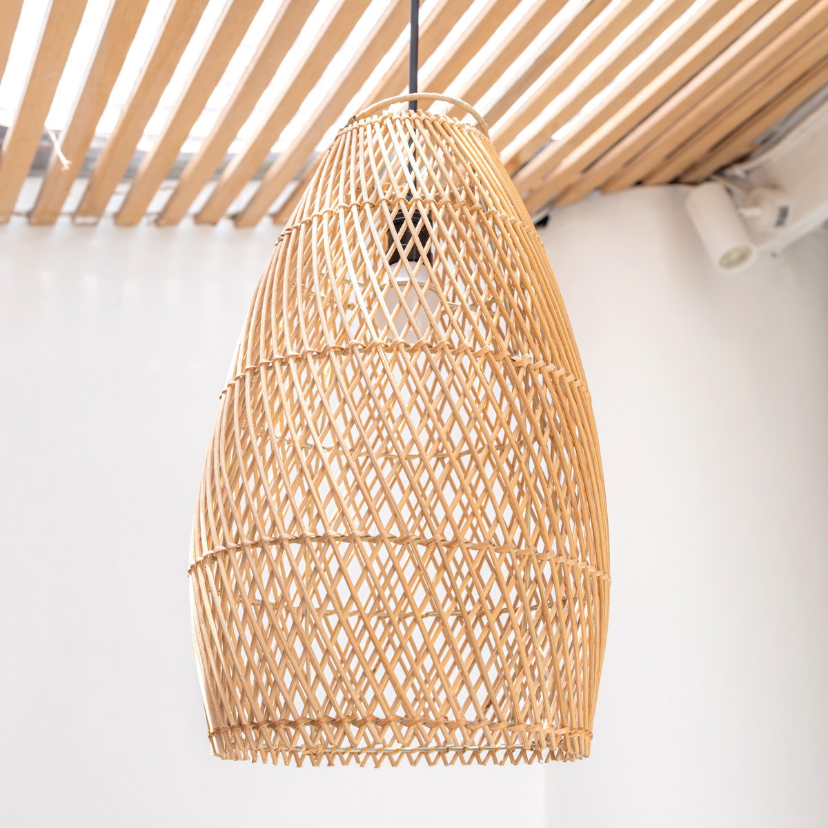 Rotan plafondlamp Boho lampenkap TABUNG – Soeji
