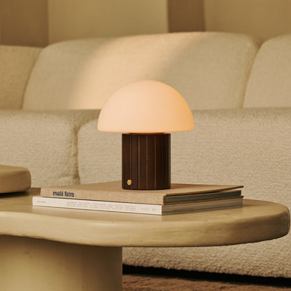 Siebe Dark Brown Rechargeable Table Lamp | Dimmable, Modular Lampshade & 3 Light Colors
