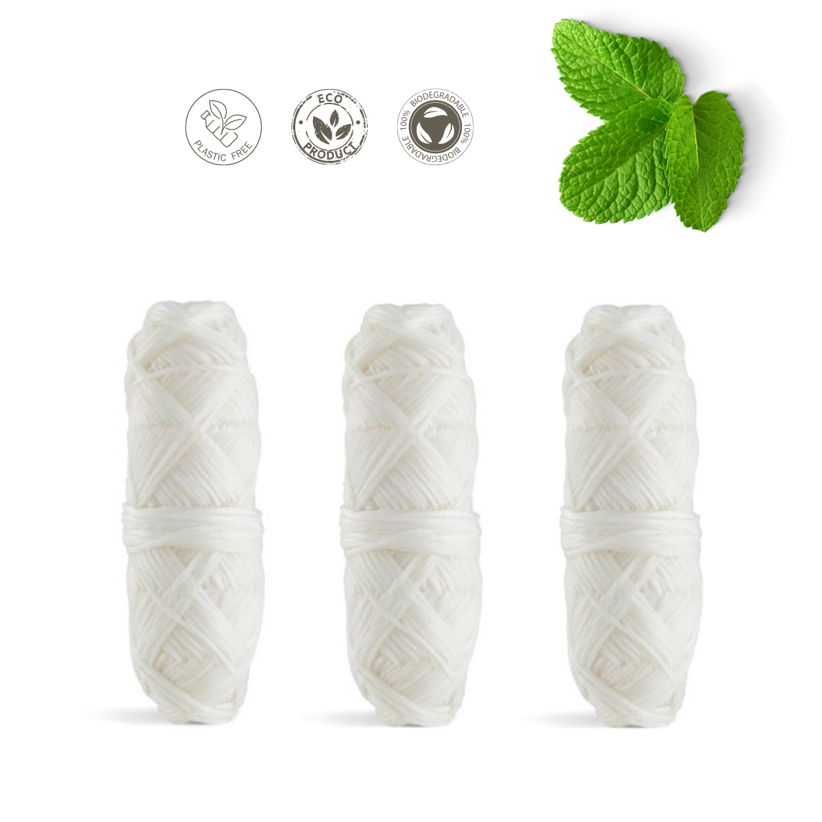 Green-Goose Bio-based Flosdraad – Met 3 Navullingen – Mint
