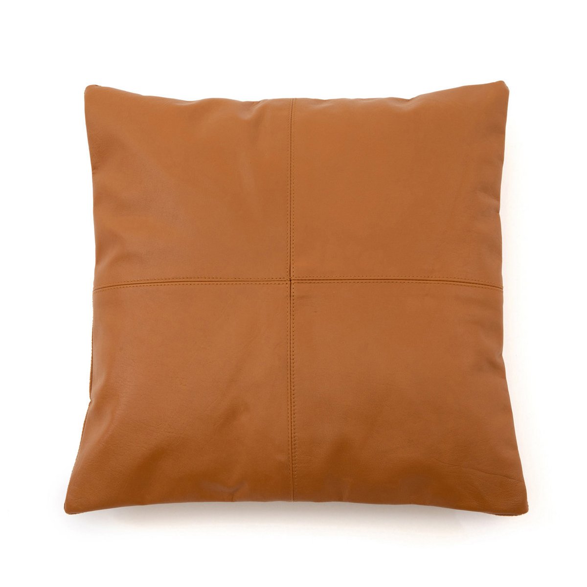 The Four Panel Leren Kussenhoes - Camel - 40x40 – Bazar Bizar Living