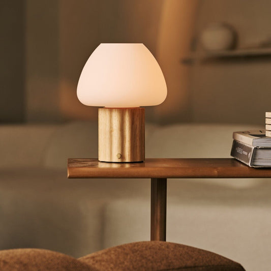 Sophie Light Brown Rechargeable Table Lamp | Modular Lampshade, Dimmable & 3 Light Colors