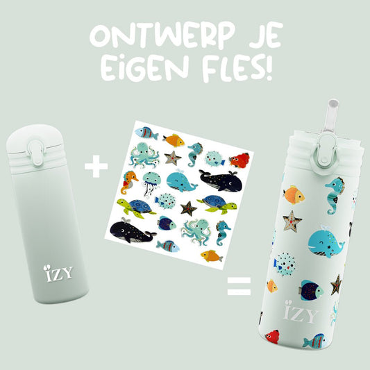 IZY Kids Thermosfles – Green Sea-Life – 350ML