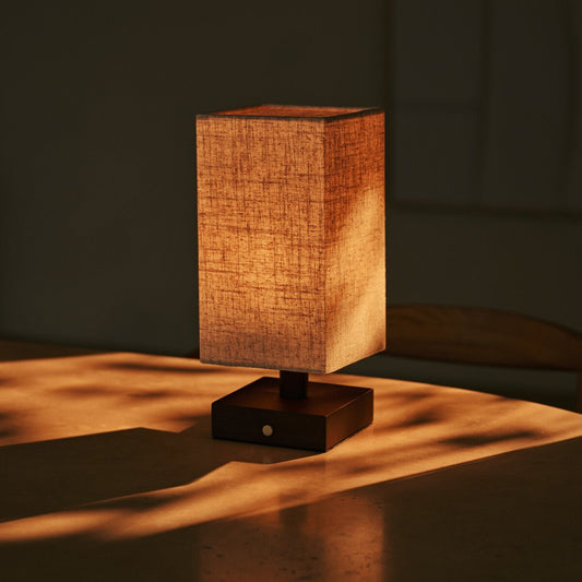 Bob Dark Brown Cordless Wooden Table Lamp | Dimmable, Rechargeable & Up 100 Hours Battery Hours