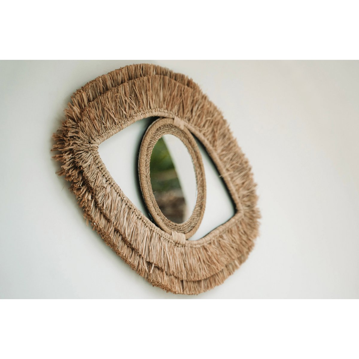 De Raffia Oogspiegel - Naturel - M – Bazar Bizar Living (foto 5 van 8)