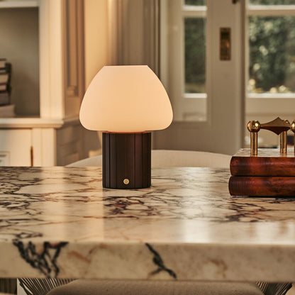 Romée Dark Brown Rechargeable Table Lamp | Modular Lampshade, Dimmable & 3 Light Colors