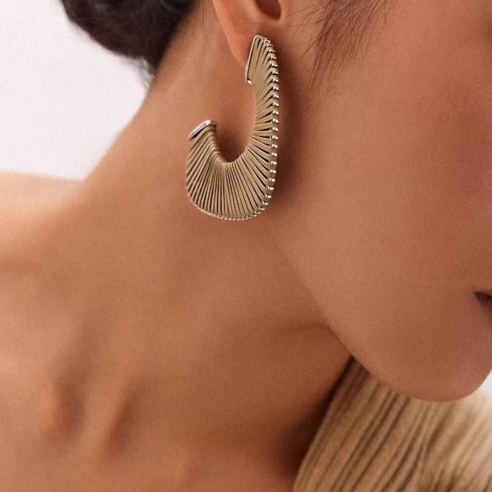 LanLivia Geweven Leather Hoops