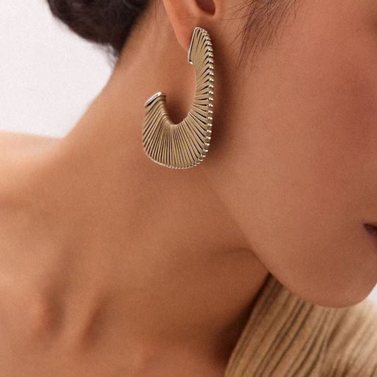 LanLivia Geweven Leather Hoops