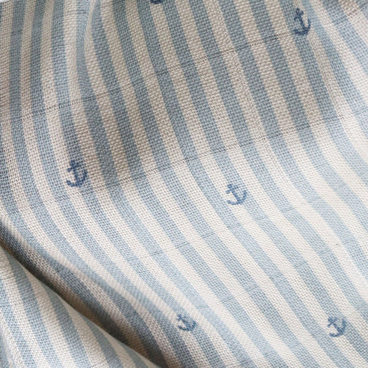 Bamboe mousseline inbakerdoeken – 2-pack – Stripe Anchor