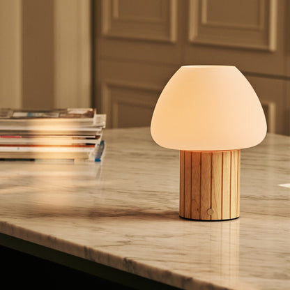 Romée Lichtbruine Oplaadbare Tafellamp | Modulaire lampenkap, dimbaar en 3 lichtkleuren