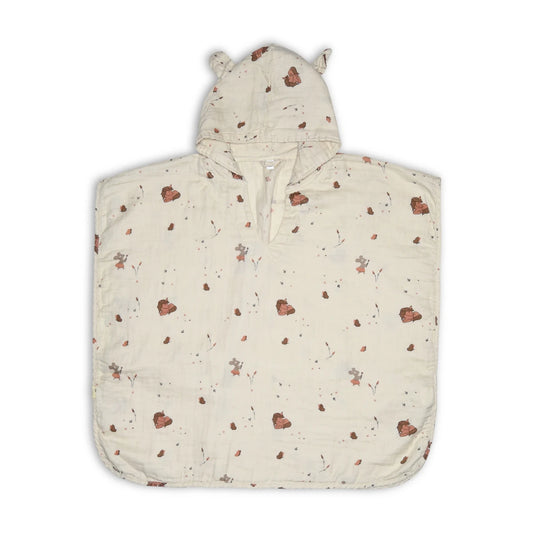 Flor Mousseline Poncho Crème Eenhoorn