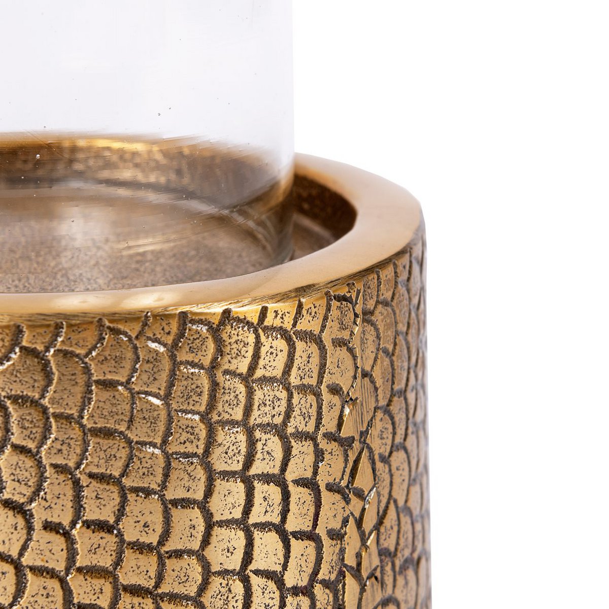 De Croco Kaarsenhouder met Glas - Messing - M – Bazar Bizar Living (foto 3 van 5)