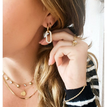 Bazou Oorbel Ovale Kristallen Hanger