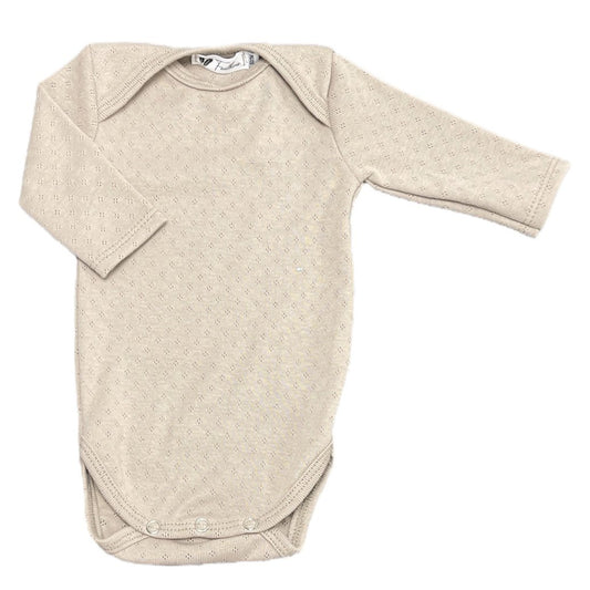 Rompertje Lange Mouw Pointelle Dark Beige
