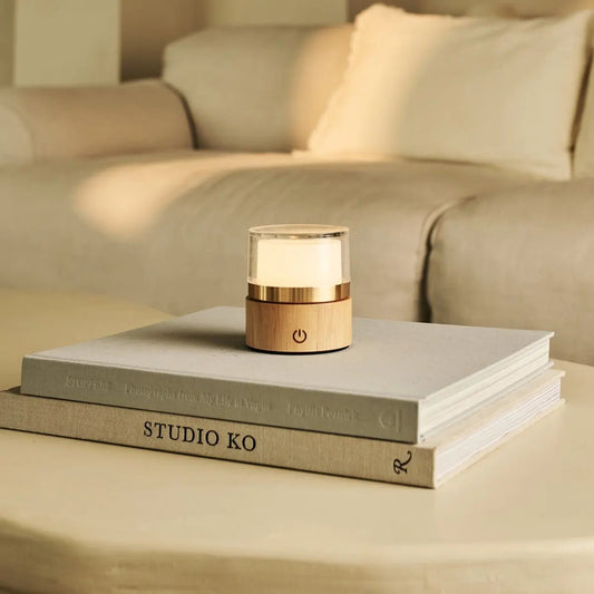 Leo lichtbruine oplaadbare lamp