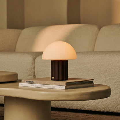 Timo Dark Brown Rechargeable Table Lamp | Dimmable, Modular Lampshade & 3 Light Colors