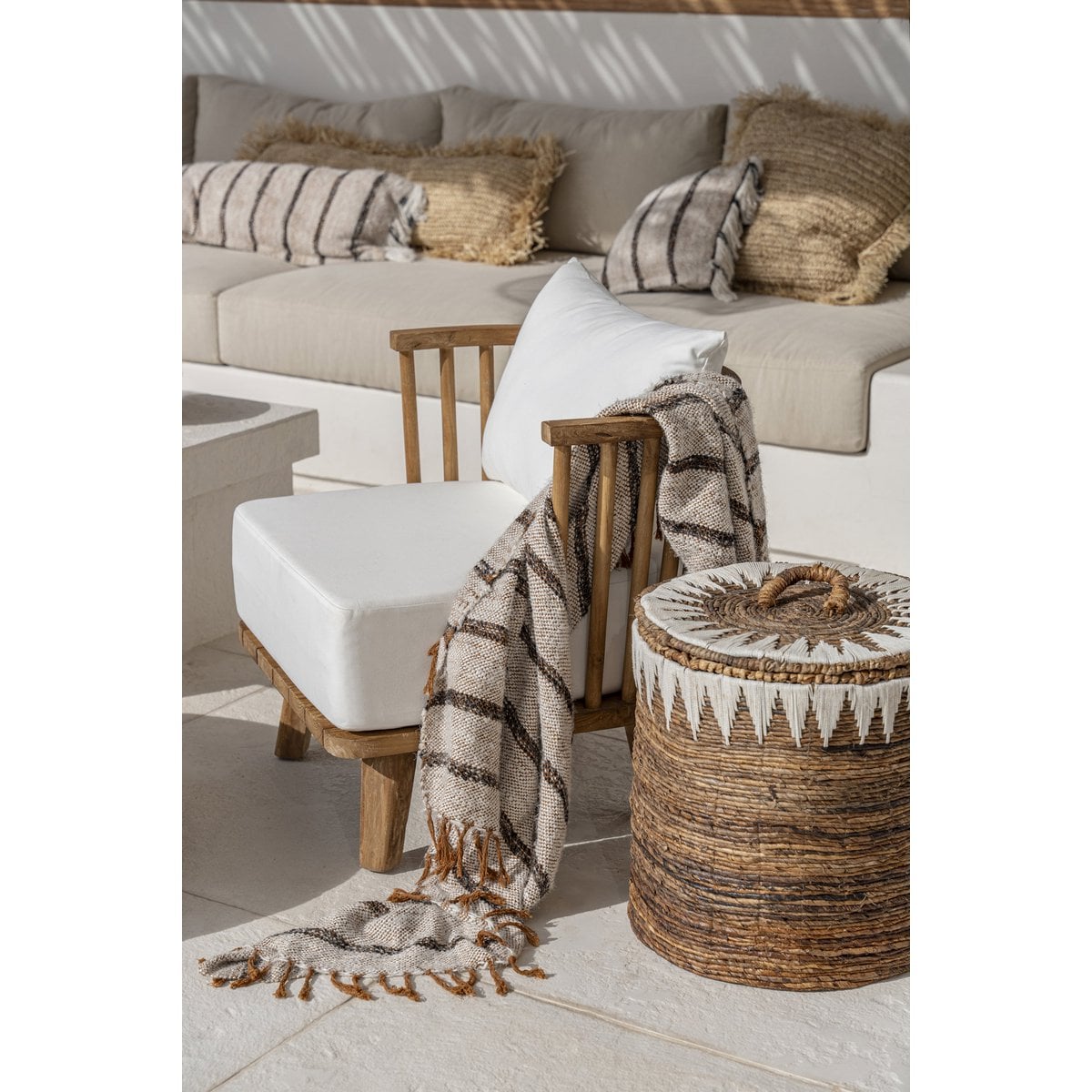 De s'il vous Plaid - Boheems Wit – Bazar Bizar Living (foto 3 van 7)