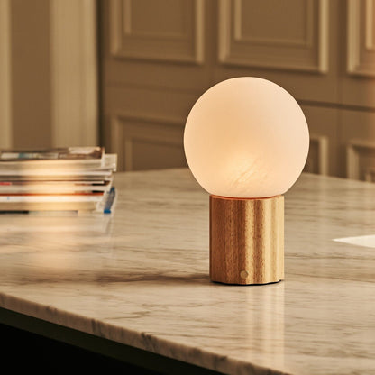 Wim Light Brown Rechargeable Table Lamp | 3 Light Colors, Modular Lampshade & Cordless