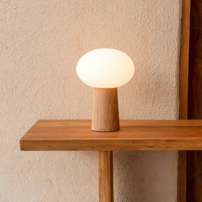Max Lichtbruine Houten Oplaadbare Tafellamp