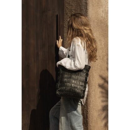 De haute tote tas - zwart