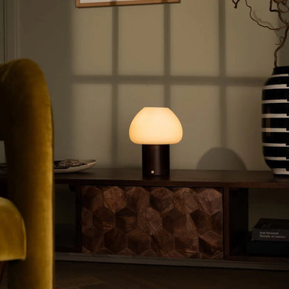 Fynn Donkerbruine Houten Oplaadbare Lamp