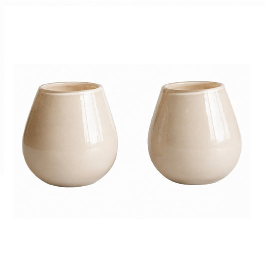 Waxinelichthouder - Tasman Elite XS beige Ø12,5 x H11,5 cm (set van 2 stuks)