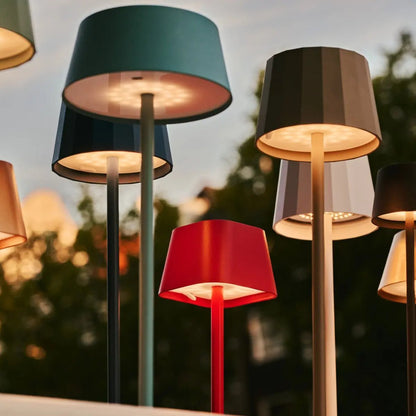 William Mocha Brown Rechargeable Table Lamp | Wireless Charging & 120-Hour Battery Life
