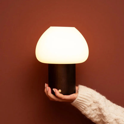 Fynn Donkerbruine Houten Oplaadbare Lamp