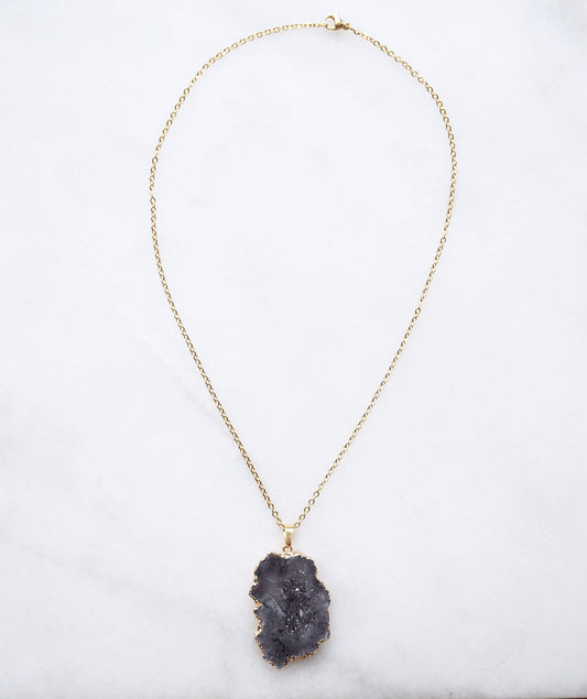 Smokey Druzy Sprinkle Ketting – aarding & kracht