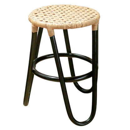 Rotan kruk KOLAKA – zwart